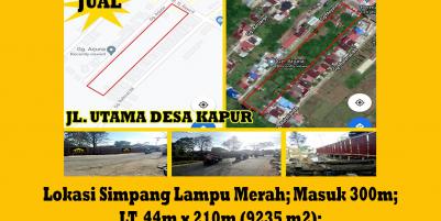 Tanah Dijual Jalan Desa Kapur Kota Pontianak