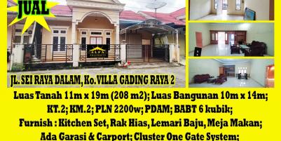 Rumah Villa Gading Raya 2 Kota Pontianak Dijual