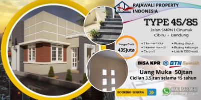 RUMAH MURAH BANDUNG TIMUR Type 45/85 posisi hook lokasi cinunuk Bandung