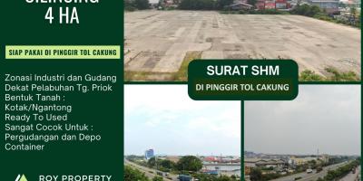 Dijual Tanah di Cakung Cilincing 4 Ha di Pinggir Tol Cakung Cocok Untuk Pergudangan