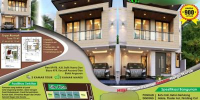 Rumah Cluster 2lantai desain modern Pamulang Tangerang Selatan 