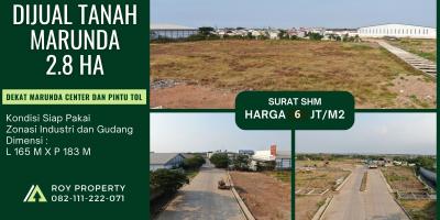 TERMURAH Dijual Tanah di Marunda 2.8 Ha Dekat Marunda Center AREA PERGUDANGAN SIAP PAKAI