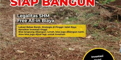 Tanah kavling shm siap bangun dalam cluster Sawangan Depok